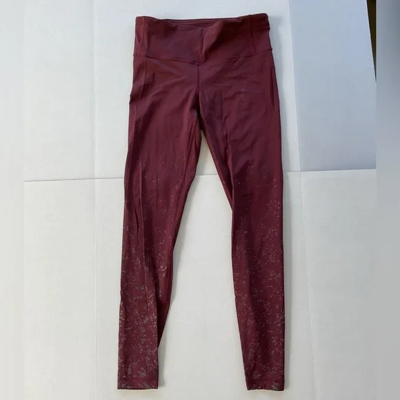 Lululemon Women’s Speed Wunder Mid-Rise Tight 28” Speckle Shine Garnet Leggings - Picture 4 of 6